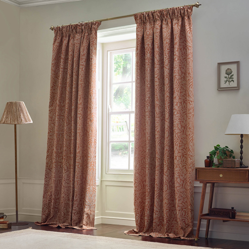 Acorn Tonal Pencil Pleat, Brick - Ready Made Curtains - Image 3